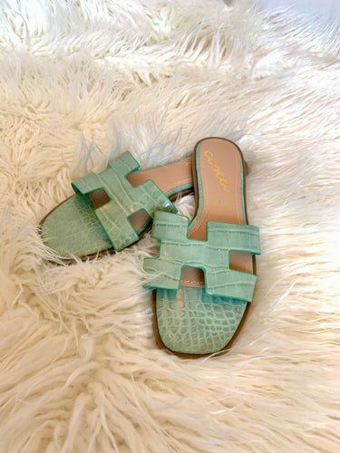 Jade Croco Sandal