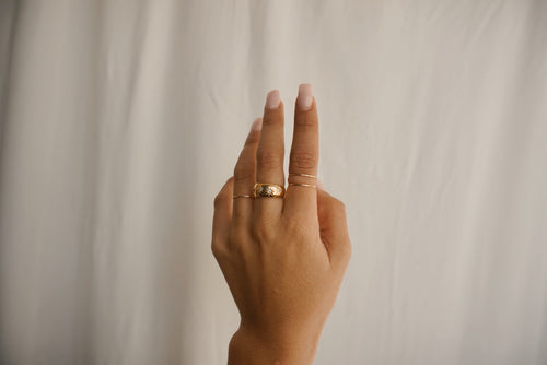 Wide Navy Ring