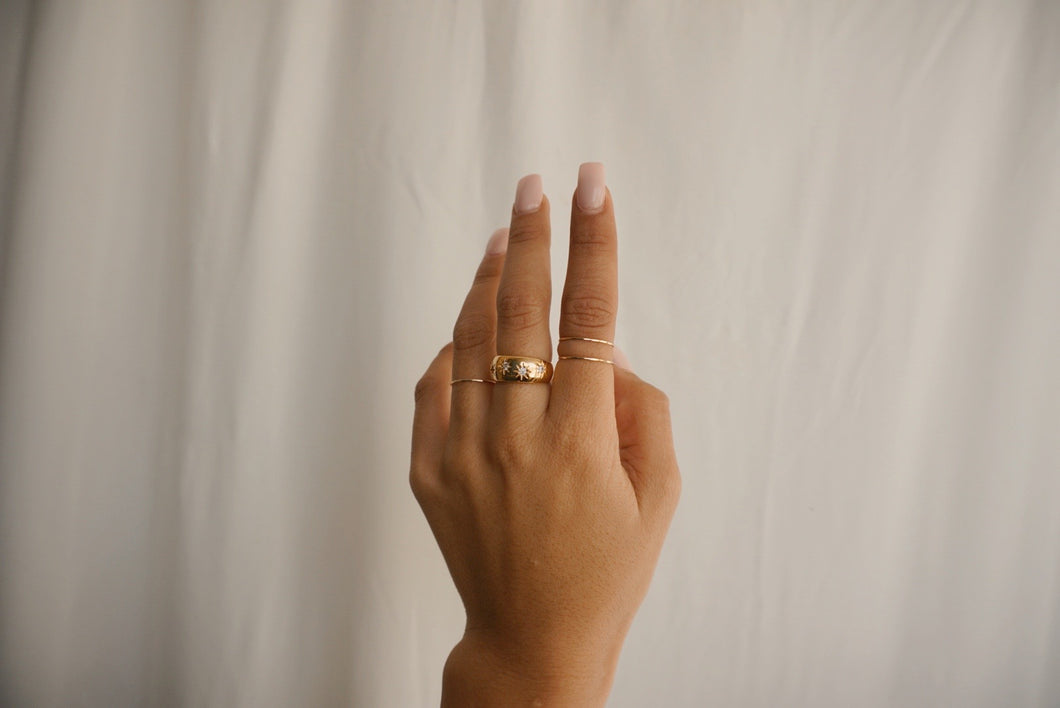 Wide Navy Ring