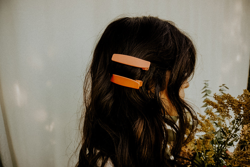 Orange + Peach Hair Barrettes
