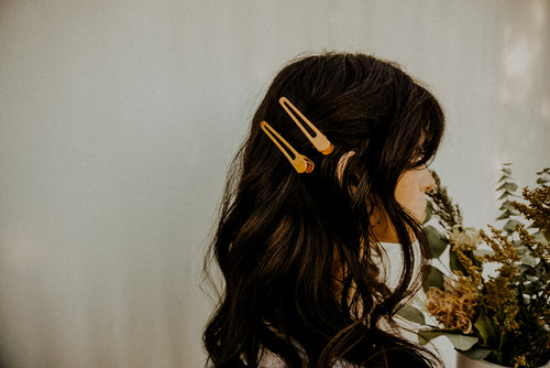 Triangle in Yellow Hair Barrettes