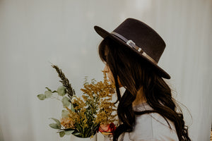 Noire Baby Buckle Boater Hat