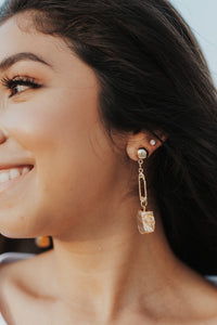 Gemstone Pin Drop Earrings