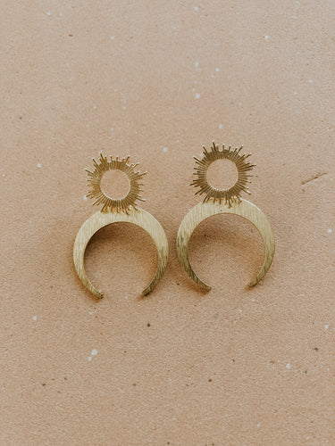 Sun and Moon Dangle Earrings