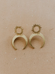 Sun and Moon Dangle Earrings