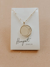 Load image into Gallery viewer, Gold Moon Face Pendant