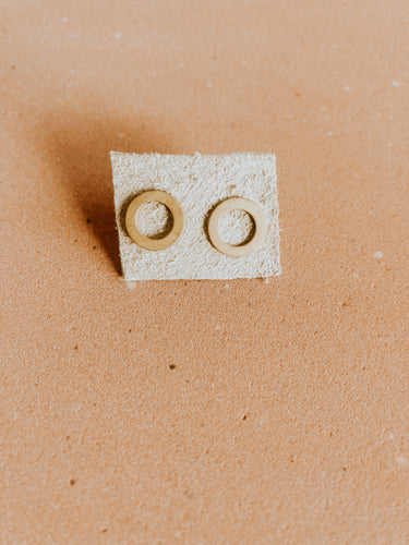 Gold Circled Stud Earrings