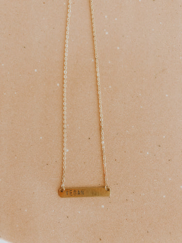 Vegan Stamped Necklace