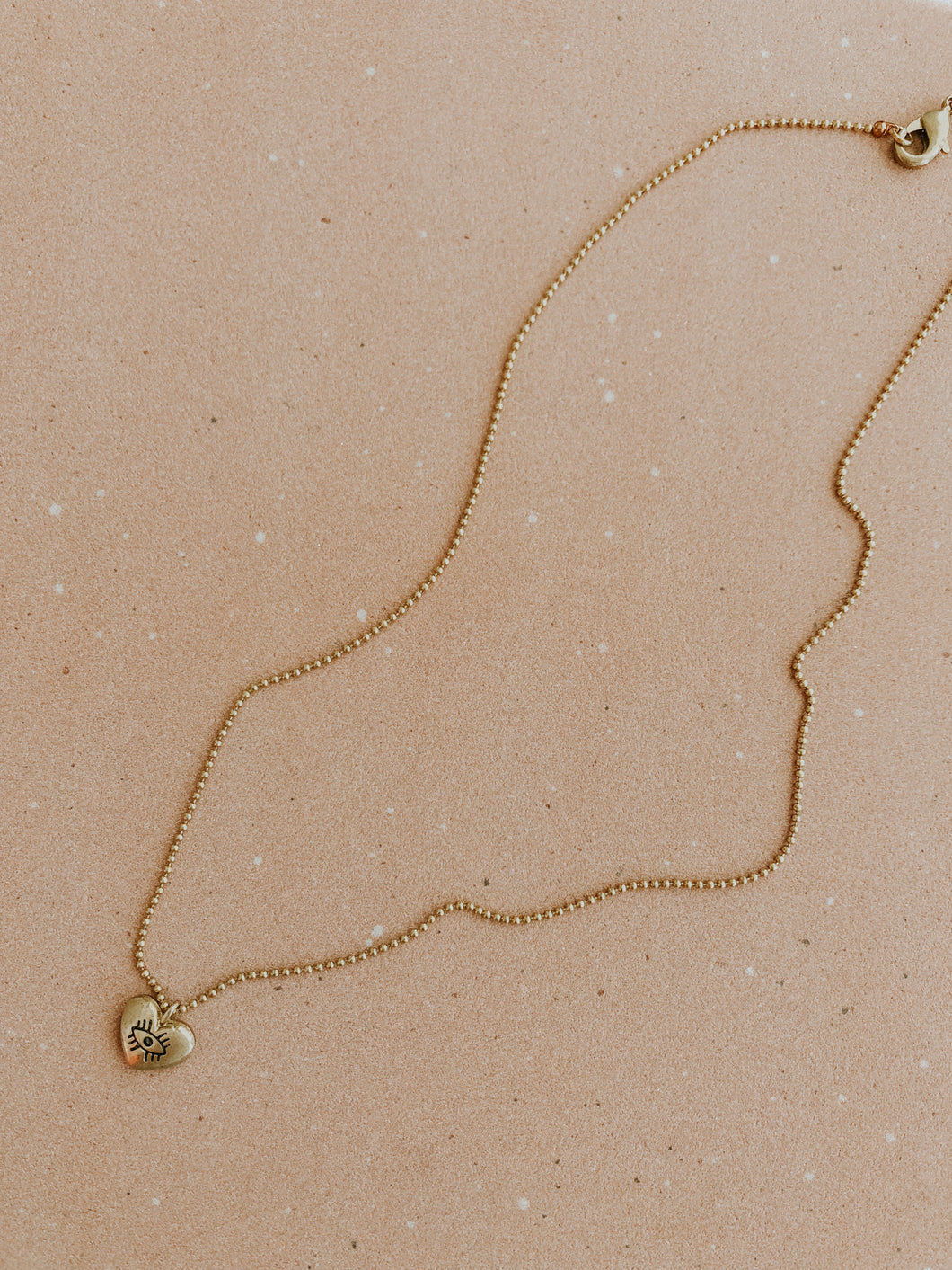 Evil Eye Heart Necklace