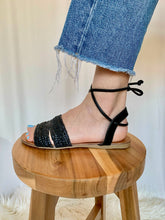 Load image into Gallery viewer, Jade Black Flat Sandal