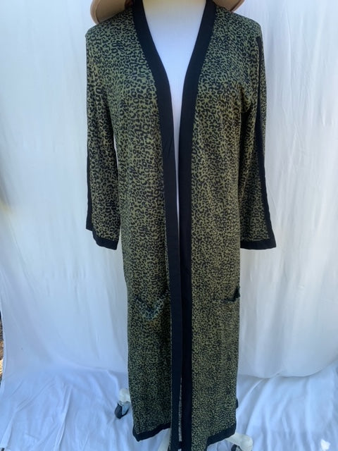 Long Cheetah Print Cardigan