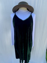 Load image into Gallery viewer, Forest Green Velvet Dress