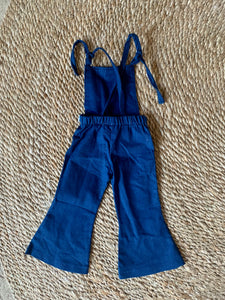 Girls' Denim Bellbottom Jumpsuit